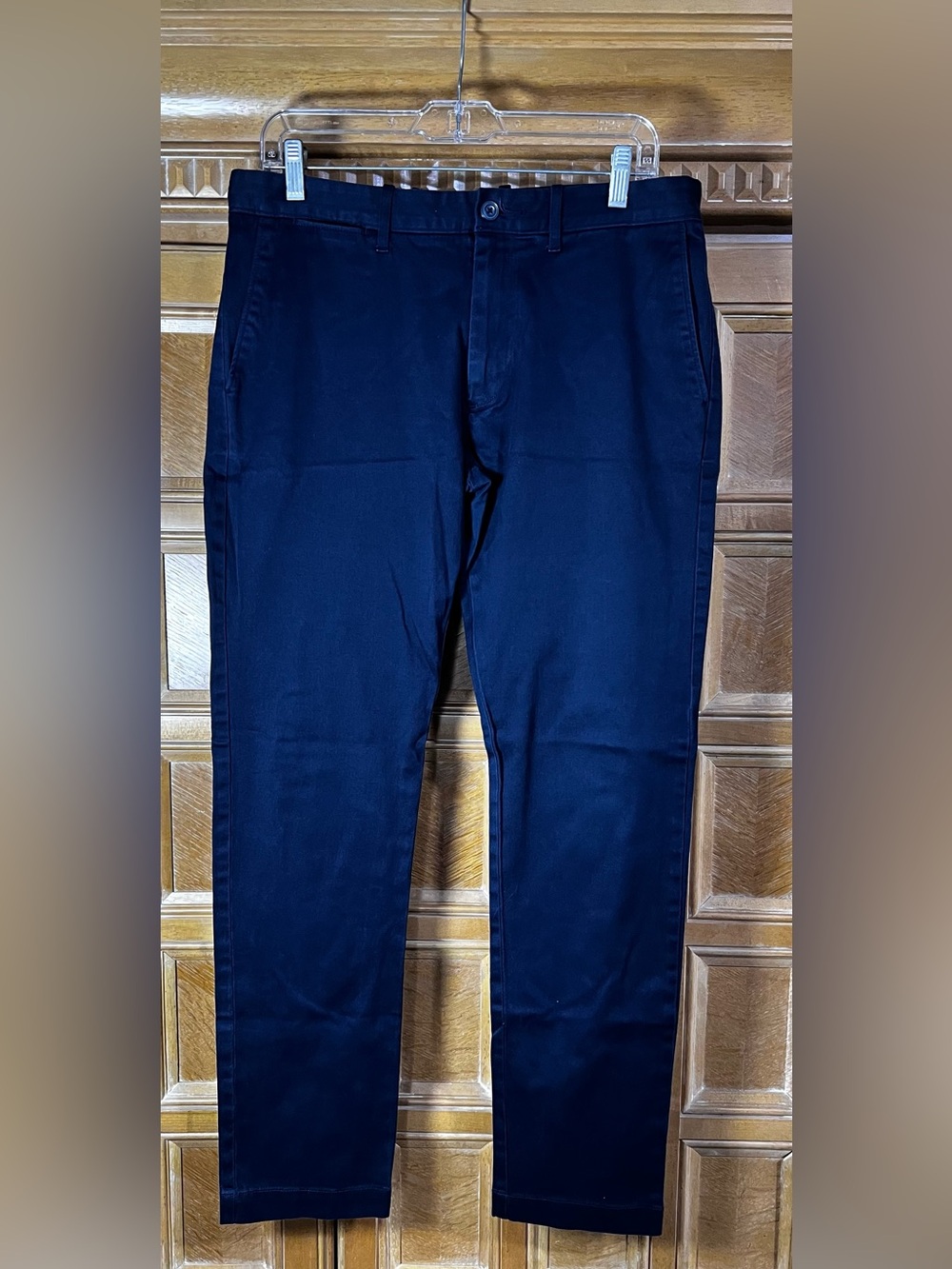 J.Crew Men’s Navy Stretch Chino Pants 34x33 Slim Straight Fit Blue Cotton